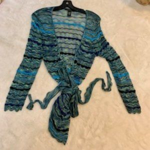 Laundry Blue wrap sweater M